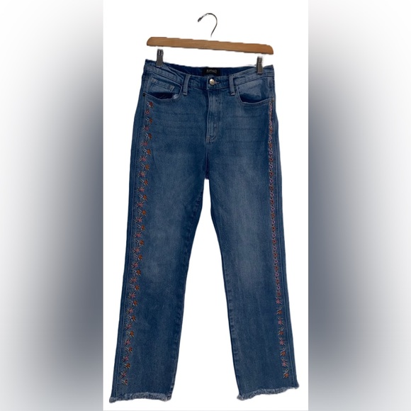 DAVID BITTON BUFFALO HIGH RISE STRAIGHT COMFORT STRECH FLORAL JEANS SIZE 29 - Picture 3 of 6